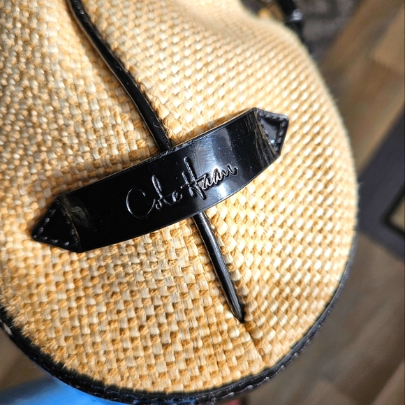 Cole haan Halsey straw and patent leather tote handbag - Picture 4 of 7